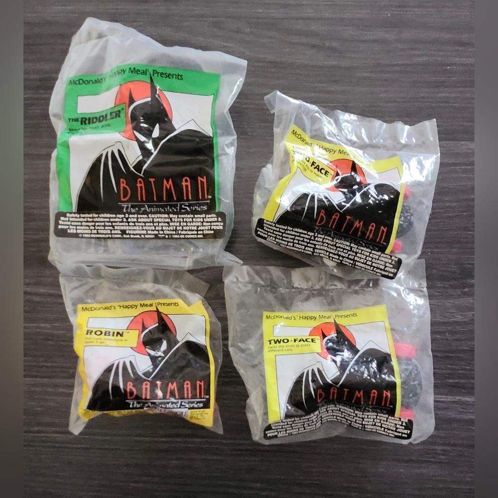 McDonald's 90's Batman the Animated Series Toys‎ New Sealed Lot Of 4